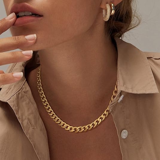 Colar Dourado Cubano Grosso