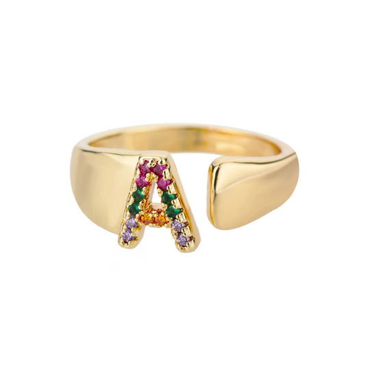 Anel Dourado com Inicial Ajustável — imagem 2