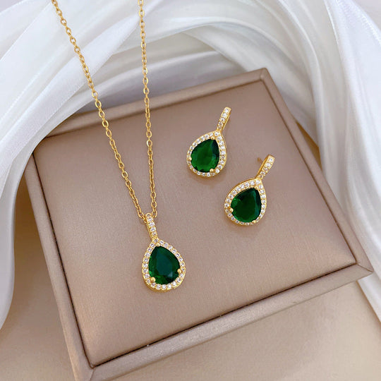 Conjunto de Joias Esmeralda Aurora