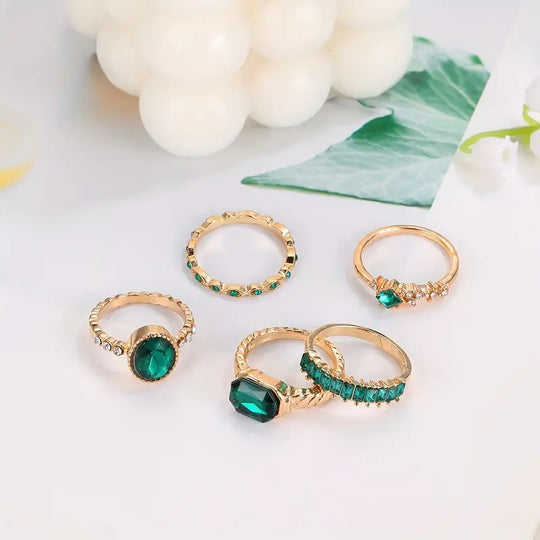 Conjunto de Anéis Esmeralda Imperial — imagem 2