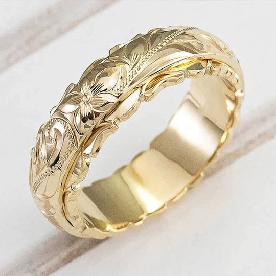 Anel Flor Vintage Dourado