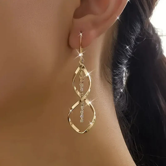 Brincos Dourados Espiral de Luxo